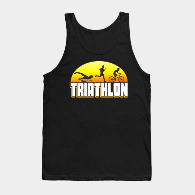 Triathlon Typography Triathlete Tank Top by Foxxy Merch